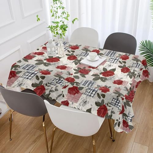 Tischdecke Outdoor Rote Rose Tischdecken Abwaschbar 3D Gartenszene Tischdecke Wetterfest Wasserdicht für Party Biertisch, 100x100 cm Q.P1903 Tischdecke Outdoor Rote Rose Tischdecken Abwaschbar 3D Gartenszene Tischdecke Wetterfest Wasserdicht für Party Biertisch, 100x100 cm Q.P1903 von Tizhweqo