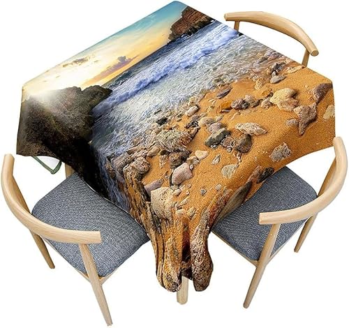 Tischdecke Outdoor Strand Tischdecken Abwaschbar 3D Meerblick Tischdecke Wetterfest Wasserdicht für Party Biertisch, 140x200 cm Q.P2477 Tischdecke Outdoor Strand Tischdecken Abwaschbar 3D Meerblick Tischdecke Wetterfest Wasserdicht für Party Biertisch, 140x200 cm Q.P2477 von Tizhweqo