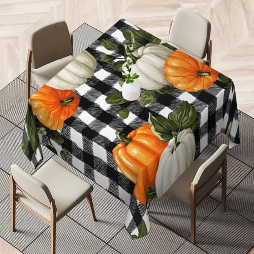 Tischdecke Outdoor Thanksgiving Tischdecken Abwaschbar 3D Herbst Tischdecke Wetterfest Wasserdicht für Party Biertisch, 100x100 cm Q.P1743 von Tizhweqo