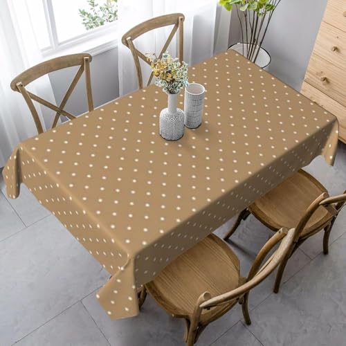 Tischdecke Outdoor Tupfen Tischdecken Abwaschbar 3D Braun Tischdecke Wetterfest Wasserdicht für Party Biertisch, 140x240 cm Q.P1768 von Tizhweqo