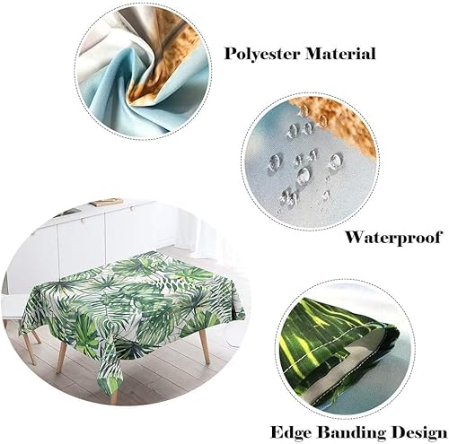 Tischdecke Outdoor Wachturm Tischdecken Abwaschbar 3D Meer Tischdecke Wetterfest Wasserdicht für Party Biertisch, 140x240 cm Q.P2408 von Tizhweqo