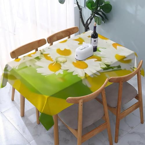 Tischdecke Outdoor Wilde Chrysanthemen Tischdecken Abwaschbar 3D Gartenszene Tischdecke Wetterfest Wasserdicht für Party Biertisch, 140x240 cm Q.P2428 von Tizhweqo