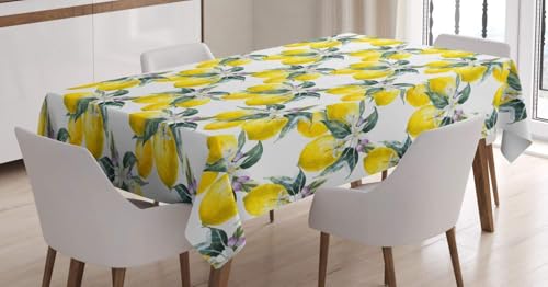 Tischdecke Outdoor Zitrone Tischdecken Abwaschbar 3D Zitrone Tischdecke Wetterfest Wasserdicht für Party Biertisch, 100x100 cm Q/P2663 von Tizhweqo