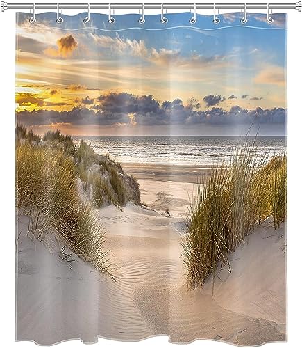 Tizhweqo Duschvorhang 120x200 Strand Duschvorhang Sonnenuntergangslandschaft Badezimmer Vorhang Antischimmel Wasserdicht 3D Effekt Duschvorhänge Textil Polyester Stoff für Badewannen mit Haken Tizhweqo Duschvorhang 120x200 Strand Duschvorhang Sonnenuntergangslandschaft Badezimmer Vorhang Antischimmel Wasserdicht 3D Effekt Duschvorhänge Textil Polyester Stoff für Badewannen mit Haken von Tizhweqo