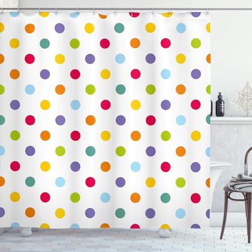 Tizhweqo Duschvorhang 180x180 Punkte Duschvorhang Bunte Punkte Badezimmer Vorhang Antischimmel Wasserdicht 3D Effekt Duschvorhänge Textil Polyester Stoff für Badewannen mit Haken C1487 Tizhweqo Duschvorhang 180x180 Punkte Duschvorhang Bunte Punkte Badezimmer Vorhang Antischimmel Wasserdicht 3D Effekt Duschvorhänge Textil Polyester Stoff für Badewannen mit Haken C1487 von Tizhweqo
