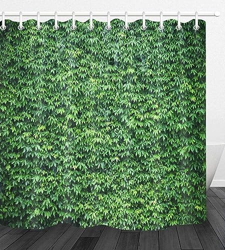 Tizhweqo Duschvorhang 200x200 Efeu Duschvorhang Grüne Blätter Badezimmer Vorhang Antischimmel Wasserdicht 3D Effekt Duschvorhänge Textil Polyester Stoff für Badewannen mit Haken von Tizhweqo