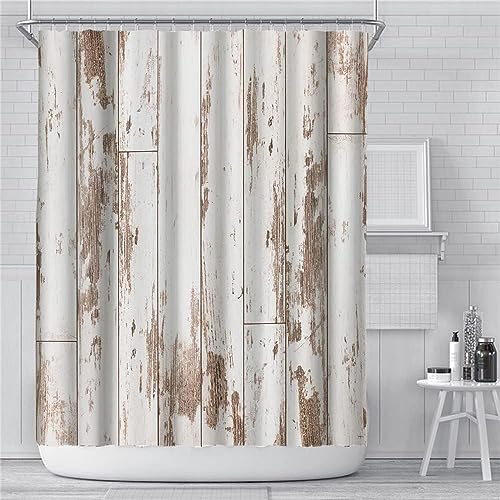 Tizhweqo Duschvorhang 200x200 Hölzern Duschvorhang Vintage-Holzbretter Badezimmer Vorhang Antischimmel Wasserdicht 3D Effekt Duschvorhänge Textil Polyester Stoff für Badewannen mit Haken Tizhweqo Duschvorhang 200x200 Hölzern Duschvorhang Vintage-Holzbretter Badezimmer Vorhang Antischimmel Wasserdicht 3D Effekt Duschvorhänge Textil Polyester Stoff für Badewannen mit Haken von Tizhweqo