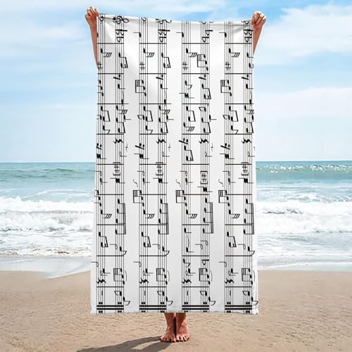 Tizhweqo Mikrofaser Strandtuch Musiknoten Handtuch Groß 80x160 cm, Musiknoten Strandtuch 3D Badetuch Strandhandtuch Schnelltrocknend Weiches Strandlaken, Reisehandtuch, Saunatuch z205 Tizhweqo Mikrofaser Strandtuch Musiknoten Handtuch Groß 80x160 cm, Musiknoten Strandtuch 3D Badetuch Strandhandtuch Schnelltrocknend Weiches Strandlaken, Reisehandtuch, Saunatuch z205 von Tizhweqo