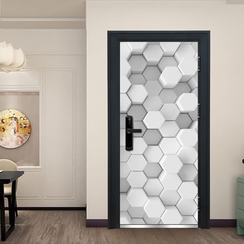 Tizhweqo Türtapete Selbstklebend 90x200 Geometrie Türfolie Türposter Geometrie Fototapete Türklebefolie Wandbild Türaufkleber Wandtapete 3D Effekt für Wohnzimmer Schlafzimmer Küche 5775a von Tizhweqo