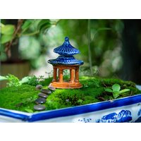 Miniatur-Fee-Kleine Double Deck-Runde Pavilion Gartenbedarf & Zubehör Terrarium Figuren Einige Stein von TizzleByTizzle