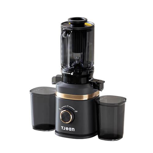 Entsafter - TJEAN SunVita S1 Slow Juicer Kaltpress 150W, 40-60 U/min, 110mm (4,3") Einfüllöffnung, 1,2L Behälter, Leicht zu Reinigen ohne Sieb von Tjean