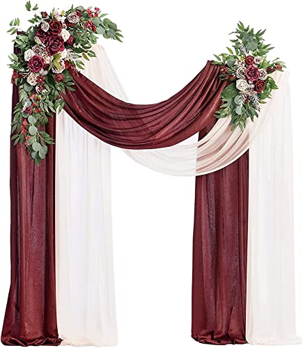 Tkasniy 4-teiliges Künstlicher Hochzeitsbogen Blumen Set– 2 weiße Rosen-Blumenbogen-Swag, 2 Drapierstoff, Lauben-Eckblumen für den Hintergrund der Hochzeitszeremonie Tkasniy 4-teiliges Künstlicher Hochzeitsbogen Blumen Set– 2 weiße Rosen-Blumenbogen-Swag, 2 Drapierstoff, Lauben-Eckblumen für den Hintergrund der Hochzeitszeremonie von Tkasniy