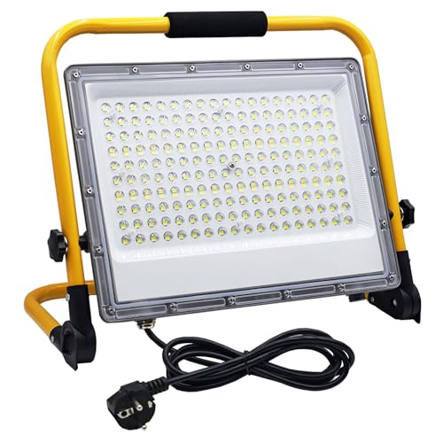 LED Baustrahler 150W, 15000LM Arbeitsleuchte Strahler, LED Arbeitsleuchte mit Stecker, IP66 Wasserdicht mit 2M Kabel, 6500K, Tragbarer Faltbarer Ständer, Geeignet für Werkstatt, Baustelle, Garage LED Baustrahler 150W, 15000LM Arbeitsleuchte Strahler, LED Arbeitsleuchte mit Stecker, IP66 Wasserdicht mit 2M Kabel, 6500K, Tragbarer Faltbarer Ständer, Geeignet für Werkstatt, Baustelle, Garage von Tkdaksy