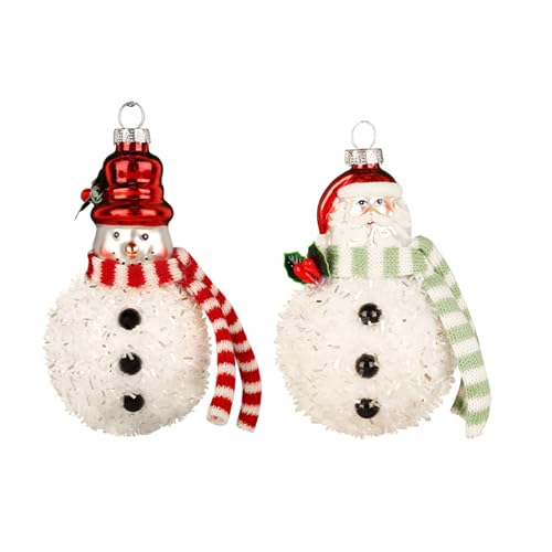 2 Stück Glas Weihnachtsmann und Schneemann Hängende Ornament Christbaumkugeln Verzierung Festival Dekoration für Zuhause Saisonale Heimdekoration 2 Stück Glas Weihnachtsmann und Schneemann Hängende Ornament Christbaumkugeln Verzierung Festival Dekoration für Zuhause Saisonale Heimdekoration von Tkidplw
