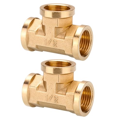 2 Stück massive Messing-Tees Verbinder erosionsbeständige Rohrverschraubung Druckrohre Adapter für Sanitärsysteme Messing-T-Stücke 2 Stück massive Messing-Tees Verbinder erosionsbeständige Rohrverschraubung Druckrohre Adapter für Sanitärsysteme Messing-T-Stücke von Tkidplw
