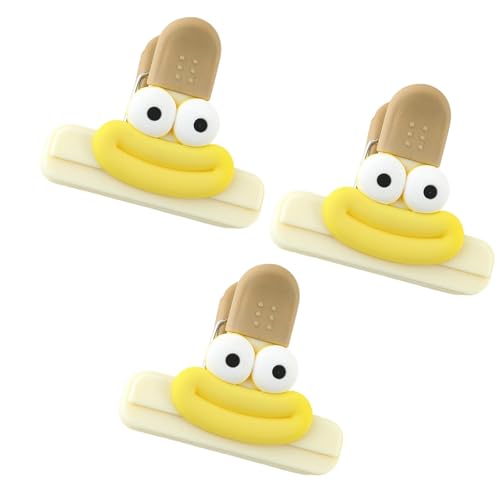 Set mit 3 weichen Silikon-Griff-Taschenclips für Snacks, praktische Chipbeutel-Versiegelung, Lebensmittelaufbewahrung, Zubehör, tragbare Snack-Clips für Reisen von Tkidplw