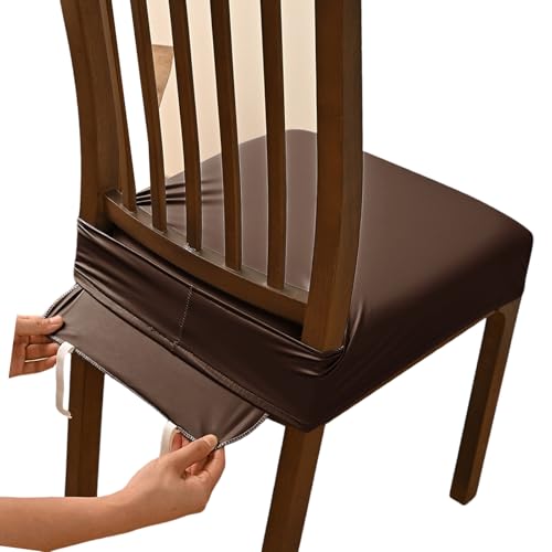 Tkidplw 1. Strapazierfähiger, rutschfester PU-Stuhlbezug, wasserdicht, elastische Kanten, Design für Stühle im Innen- und Außenbereich, Doppelgummizug, Stuhlbezug von Tkidplw