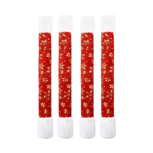 Tkidplw 4 Stück/Set Goldene Schneeflocke Weihnachten Kühlschrank Griff Abdeckung Tür Abdeckung Dekoration Geschenke für Zuhause Küche Türschutz Silikon von Tkidplw