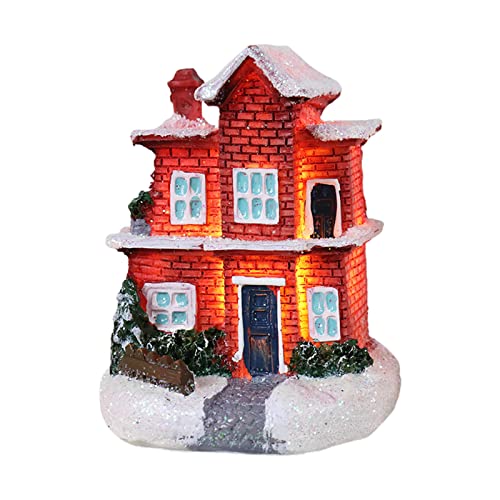 Tkidplw Frohe Weihnachten Harz Kleines Haus Landschaft Schneehaus Fenster Ornamente Home Fenster Dekorationen Kleine Häuser von Tkidplw