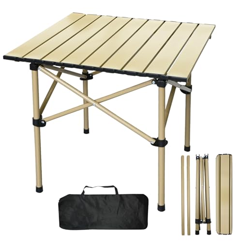 Tking Campingtisch Klappbar Klapptisch Belastbar Camping Falttisch Tragbar Leicht Picknicktisch Gartentisch Grilltisch Tapezieren Tisch für Picknick Kochen Garten Wandern Reisen Balkontisch Aluminium von Tking