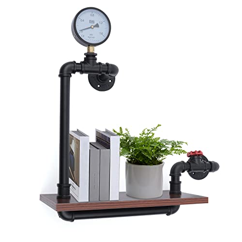 TkkMivcOC Vintage Metall Bücherregal Wand, Rohrflansch Wandregal Holz, Industrie Kreativ Wandhalterung Regal, Wanddeko und Ablage für Bücher, Dekorationen, Max. 25 kg TkkMivcOC Vintage Metall Bücherregal Wand, Rohrflansch Wandregal Holz, Industrie Kreativ Wandhalterung Regal, Wanddeko und Ablage für Bücher, Dekorationen, Max. 25 kg von TkkMivcOC