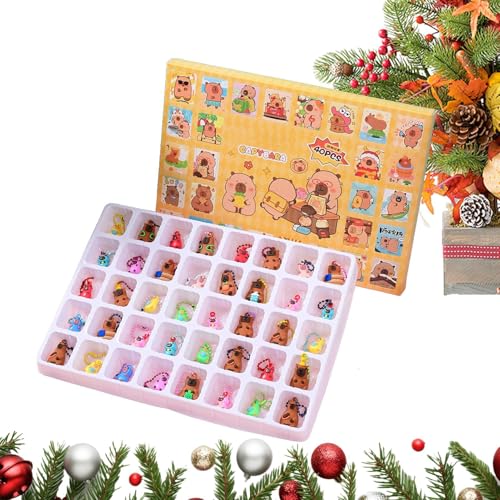 Tktouci 2025 Weihnachtsadventskalender - 24 Tage Weihnachts mit Capybara Figur - Wohndekoration für Kinder Erwachsene und Jugendliche,Für Party Eingangsbereich Fenster Wohnzimmer Auto Dezember von Tktouci