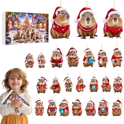 Tktouci 24 Tage Capybara Adventskalender Weihnachtskalender - 24 Türchen Countdown Bis Weihnachten,Capybara 2D Acryl Dekoanhänger Für Baum Wand Tür Fenster Deko Kinder Erwachsene Tktouci 24 Tage Capybara Adventskalender Weihnachtskalender - 24 Türchen Countdown Bis Weihnachten,Capybara 2D Acryl Dekoanhänger Für Baum Wand Tür Fenster Deko Kinder Erwachsene von Tktouci