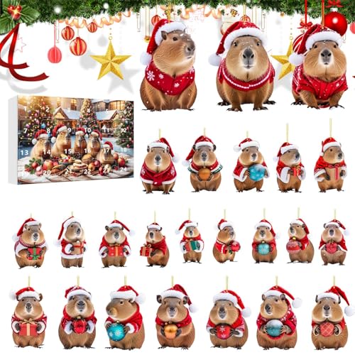 Tktouci 24 Tage Capybara Adventskalender Weihnachtskalender | 24 Türchen Countdown Bis Weihnachten - Capybara 2D Acryl Dekoanhänger Für Baum Wand Tür Fenster Deko Kinder Erwachsene Tktouci 24 Tage Capybara Adventskalender Weihnachtskalender | 24 Türchen Countdown Bis Weihnachten - Capybara 2D Acryl Dekoanhänger Für Baum Wand Tür Fenster Deko Kinder Erwachsene von Tktouci
