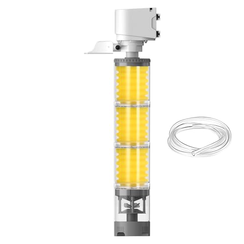 Tktouci Aquariumfilter | Robustes Sieb Für Schildkrötenbecken,Leises Mehrstufen Aquariumfilter Für Süßwasser Salzwasser Riff Schildkröten Kampffische Pflanzen Algen Teich von Tktouci