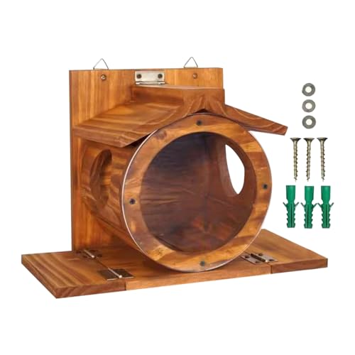 Tktouci Eichhörnchen Futterstation aus Holz - Eichhörnchen Futterbox Mit Belüftungslöcher,Wetterfeste Futterbox Für Nüsse Maiskolben Heu Und Futter Für Tiere Wie Chipmunk Für Garten Baum Und Tktouci Eichhörnchen Futterstation aus Holz - Eichhörnchen Futterbox Mit Belüftungslöcher,Wetterfeste Futterbox Für Nüsse Maiskolben Heu Und Futter Für Tiere Wie Chipmunk Für Garten Baum Und von Tktouci