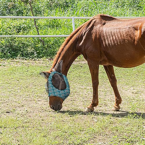 Tktouci Fliegenschutzmaske für Pferdegesichter | Atmungsaktive Weiche Fliegenschutzmaske Mit Ohren - Mesh Verstellbares Haustierzubehör Reitzubehör Für Heiße Temperaturen von Tktouci