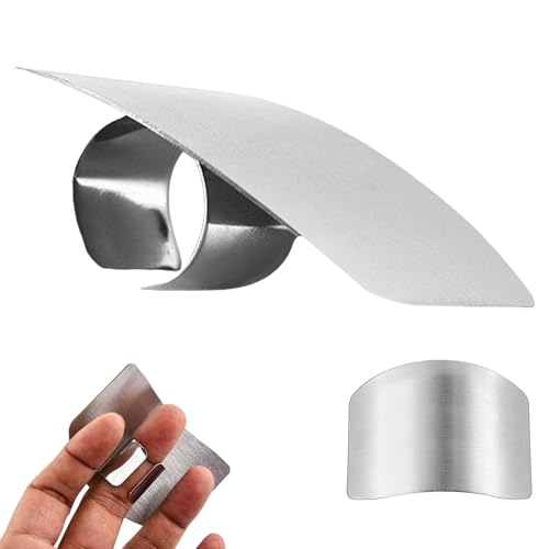 Tktouci Hackenschutz für Finger, Fingerhandschutz aus Edelstahl - Slicing Chop Edelstahl-Handfingerschutz,Schutz für sicheres Schneiden, Hackhilfe-Fingerschutz von Tktouci