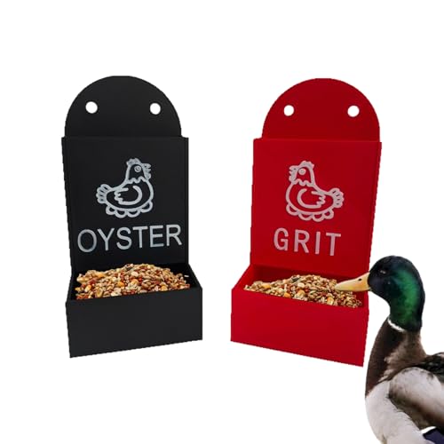 Tktouci Hähnchen Muschelkalk Spender - Enten Futtertrog,2 Stück Grit Futterrinne Für Enten Hühner Und Anderes Geflügel von Tktouci