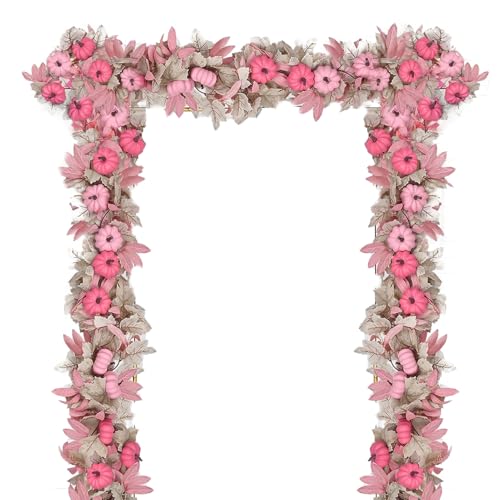 Tktouci Herbst Girlande | 1.7m Künstliche Ahorn Ranken Kürbis Girlande Deko | Saisonale Deko Ornamente für Haustür Wohnzimmer Schlafzimmer Kamin Wand Fenster Hof Garten von Tktouci