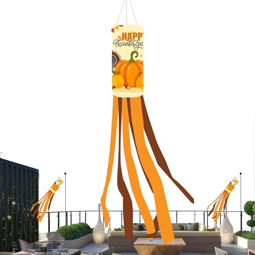 Tktouci Herbst-Windsack – Ernte-Windsack-Flaggen für Herbst und Herbst, Bauernhaus, festliche Ernte-Themen-Ornament-Flagge für Garten, Außenparty, Haustür, Balkon, Fenster, Terrasse von Tktouci