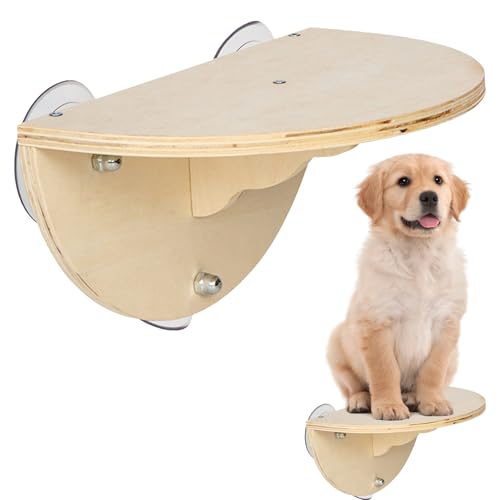Tktouci Katzen-Fensterstange, 2-in-1, schnurlose Katzenhängematte, Kätzchen, Kletter-Holz-Fensterregal mit 3 Saugnäpfen, Katzen, Spiel-Klettersitz für Indoor-Katzen von Tktouci