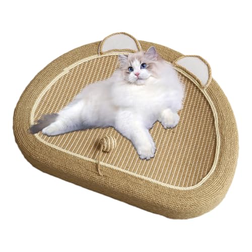 Tktouci Katzenkratzbett, niedliche Form, Sisal-Kratzbox mit Ballspielzeug, Kratzbrett, Trainingsspielzeug, Zubehör, Bett für Couch, Teppiche, Sofas von Tktouci