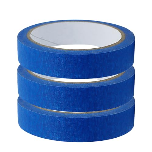 Tktouci Malerkrepp - 3 Rollen x 20 Meter blaues Malerband,Abnehmbares Zubehör für Kunstprojekte, Klassenzimmer, Möbel, Auto, Küche und Kanten von Tktouci
