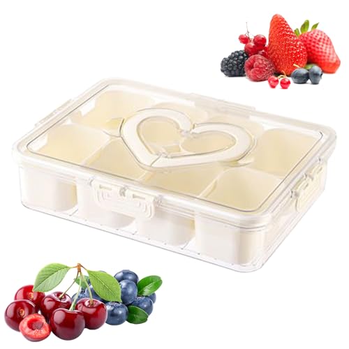 Tktouci Obstbehälter,Geteilte Servierplatte mit Deckel - Wiederverwendbares Dicht Organizer Klarsicht Tablett für Mittagessen Reisen Salat Küche von Tktouci