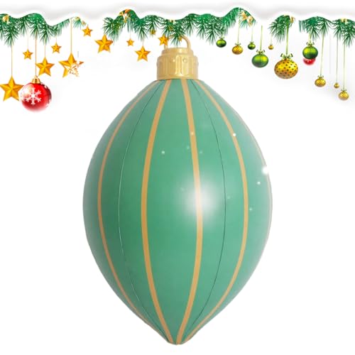 Tktouci Riesige Aufblasbare Weihnachtskugeln,PVC Weihnachtsdekoration Aufblasbare Deko - Festliche Atmosphäre Accessoires für Fensterbank Hof Rasen Garten Terrasse Outdoor Indoor Partys von Tktouci
