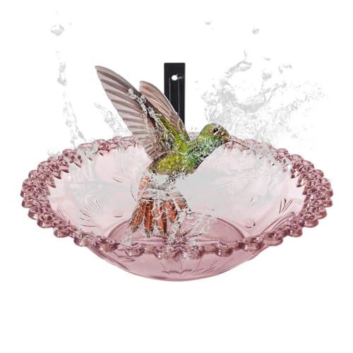 Tktouci Vogeltrank Für Den Außenbereich | Wandmontiertes Vogelfutterstelle Für Den Außenbereich,23 cm Blumenform Transparentes Becken Für Äste Garten Terrasse von Tktouci