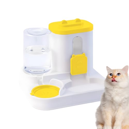 Tktouci Wasser- und Futterspender für Katzen, 2-in-1, auslaufsicher, automatischer Futter- und Wasserspender für Kätzchen, Katzen, Hunde, Kaninchen, Zuhause, Wohnzimmer, Urlaub, Outdoor Tktouci Wasser- und Futterspender für Katzen, 2-in-1, auslaufsicher, automatischer Futter- und Wasserspender für Kätzchen, Katzen, Hunde, Kaninchen, Zuhause, Wohnzimmer, Urlaub, Outdoor von Tktouci