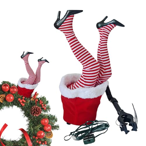 Tktouci Weihnachtsplüschbeine, Bein-Weihnachtsbaumschmuck, Göttin High Heels Ornamente Weihnachtsbeine, Weihnachtsstiefeldekorationen, Weihnachtsdekorationen für Türen, Fenster, Wände, Restaurant von Tktouci