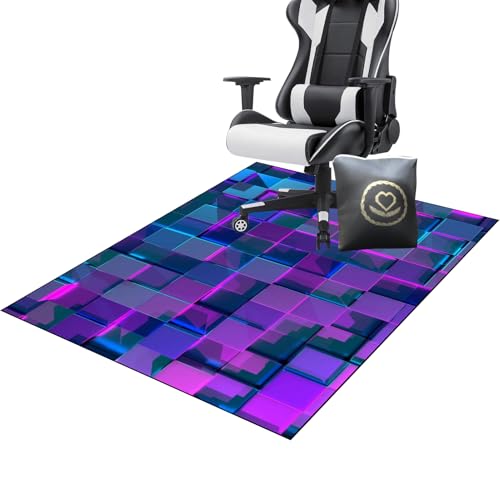 90 x 140 cm Unterlage Schreibtischstuhl Bodenschutzmatte Bürostuhl Teppich Unterlage-Kratzfest für Parkett Hartböden Bürostuhl Unterlage für Stühle Hohe Dichte Anti-Silp Gaming Bürostuhl Stuhlmatten von Tkuhknag