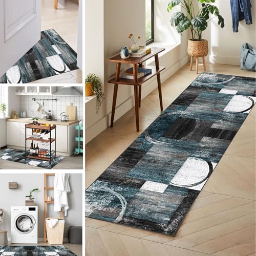 Flurteppich Läufer Lang Küchenläufer Waschbar Läufer Teppich Flur, Küchenteppich Läufer Waschbar Teppich Läufer Flur Rutschfest, Eingangsteppich Modern Teppich für Küche Flur Wohnzimmer 60 x 280 cm Flurteppich Läufer Lang Küchenläufer Waschbar Läufer Teppich Flur, Küchenteppich Läufer Waschbar Teppich Läufer Flur Rutschfest, Eingangsteppich Modern Teppich für Küche Flur Wohnzimmer 60 x 280 cm von Tkuhknag