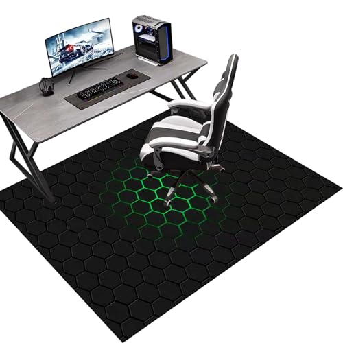 Gaming Stuhl Unterlage Bodenschutzmatte für Hartböden 100 x 120 cm Bürostuhl Bodenschutzmatte Unterlage Schutzmatte und Schreibtischstuhl Unterlage Bürostuhl Matte für harte böden parkett rollstühle von Tkuhknag
