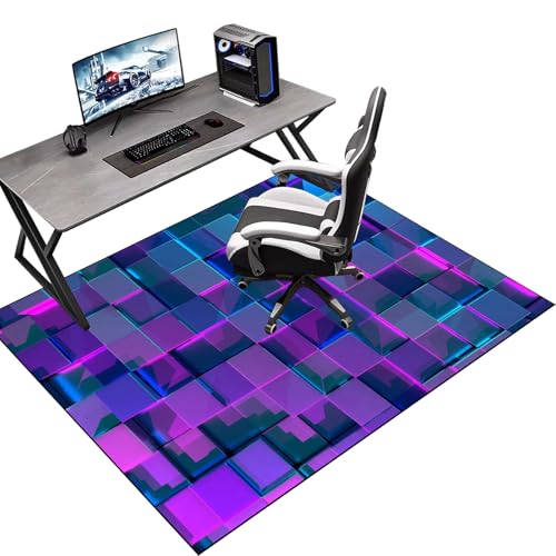 Gaming Stuhl Unterlage Bodenschutzmatte für Hartböden 120 x 140 cm Bürostuhl Bodenschutzmatte Unterlage Schutzmatte und Schreibtischstuhl Unterlage Bürostuhl Matte für harte böden parkett rollstühle von Tkuhknag