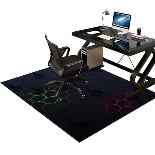 Gaming Teppich für Stuhl Bodenschutzmatte Teppich Stuhlunterlage Gaming Bürostuhl Stuhlmatten Schreibtischstuhl Unterlage für Parkett Gaming bürostuhl unterlage Teppich-Stuhlmatte 150 x 180 cm von Tkuhknag