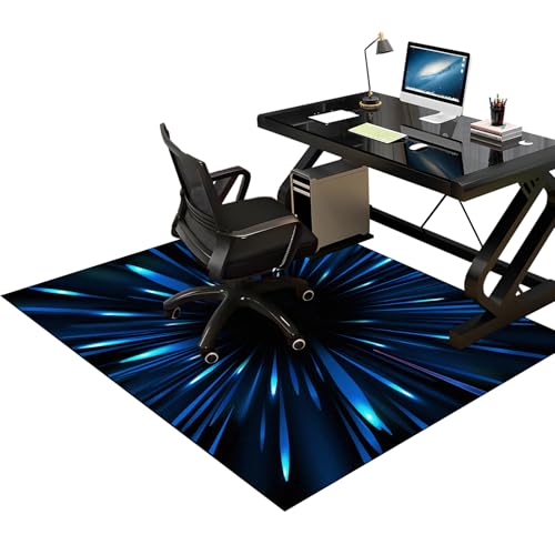 Gaming Teppich für Stuhl Teppich-Stuhlmatte Bodenschutzmatte Teppich Stuhlunterlage 90 x 120 cm Gaming Bürostuhl Stuhlmatten Gaming bürostuhl unterlage Schreibtischstuhl Unterlage für Parkett von Tkuhknag