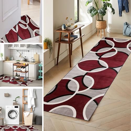 Läufer Teppich Flur Teppich läufer lang, 60 x 120 cm rutschfest küchen teppiche waschbar läufer Kitchen Teppich läufer meterware, Küchenteppich, Teppich Flur für Wohnzimmer Korridor Schlafzimmer von Tkuhknag
